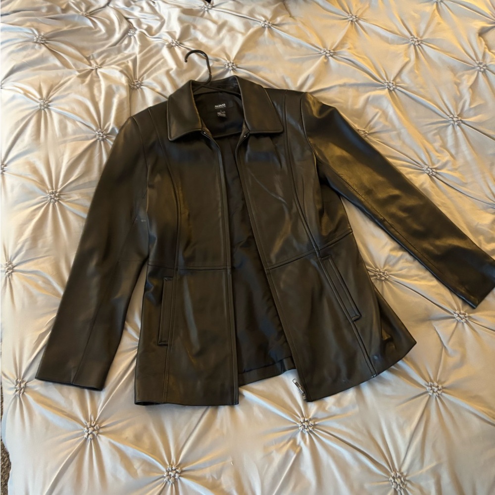 Alfani Dark Leather Jacket